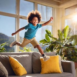 Un bambino con ADHD mostra segni di iperattività, con movimenti frenetici e irrequietezza.